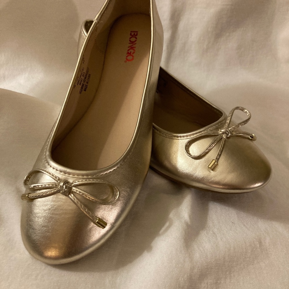 Bongo gold ballet flats